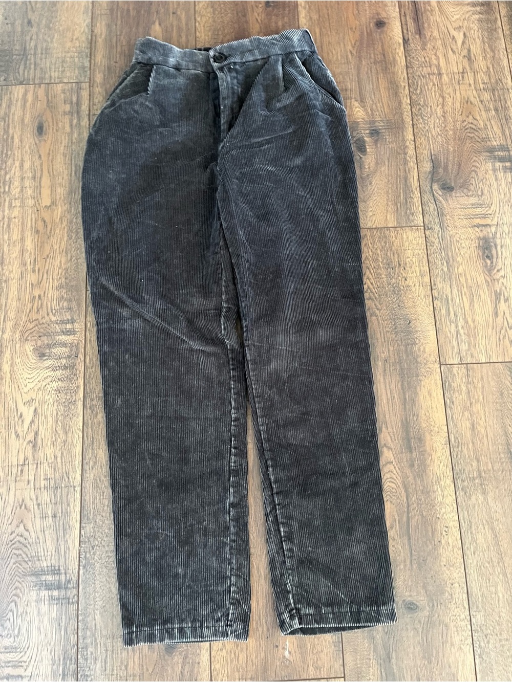 Zenana Outfitters Black Corduroy Straight-Leg Pants